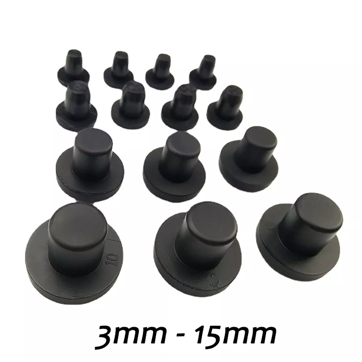 Round Solid Silicone Rubber Drill Hole Plugs Push In Compression