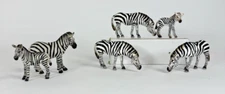 Schleich Zebra Figurine Lot Adult Baby 2009 1998 Retired 4" 3"