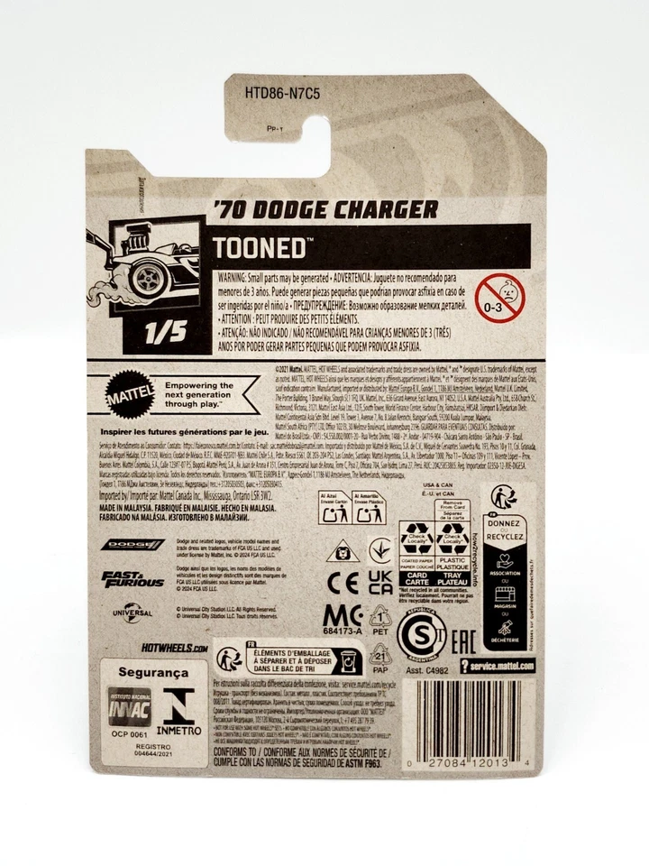 2025 Hot Wheels Fast & Furious Blown '70 Dodge R/T Charger Tooned Chrysler Hemi  - Image 4 of 4