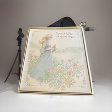 NEW Vintage Hallmark Album 1970's Woman with Flowers - Blank Pages NIB Scrapbook