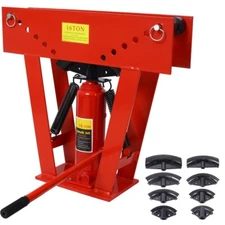 16 Ton Pipe Bender Manual Hydraulic Piping Bending Exhaust Tube Tool With 8 Dies