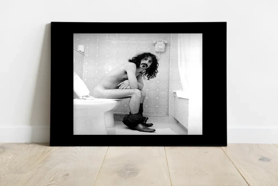 Frank Zappa On Toilet Photography Print-Funny Bathroom Picture- 583