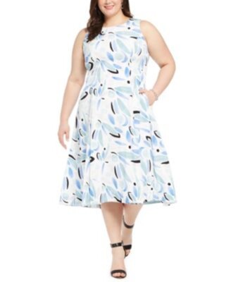 Alfani Plus Size Flared Midi Dress, Created for Macy's - Dynamic Dance