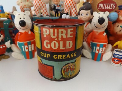 HTF 1930'S PEP BOYS LARGE 5 LB CUP GREASE CAN **VERY NICE**