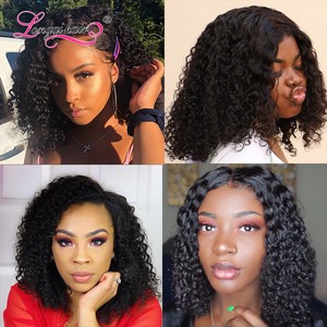 Kinky Curly Human Hair 13 X4 Lace Front Bob Wig 14 Inch 170g 150