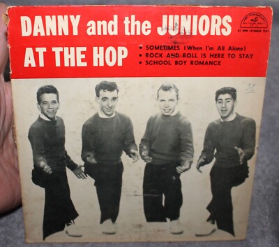 DANNY AND THE JUNIORS AT THE HOP 45 RECORD ABC PARAMOUNT EP-11 1958