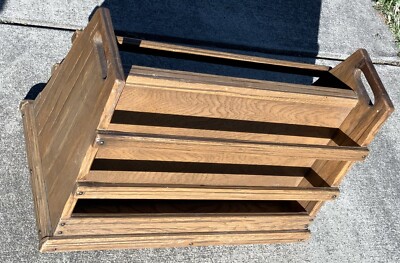 Rare Vintage A Brandt Ranch Oak Wood Magazine Rack Stand Model