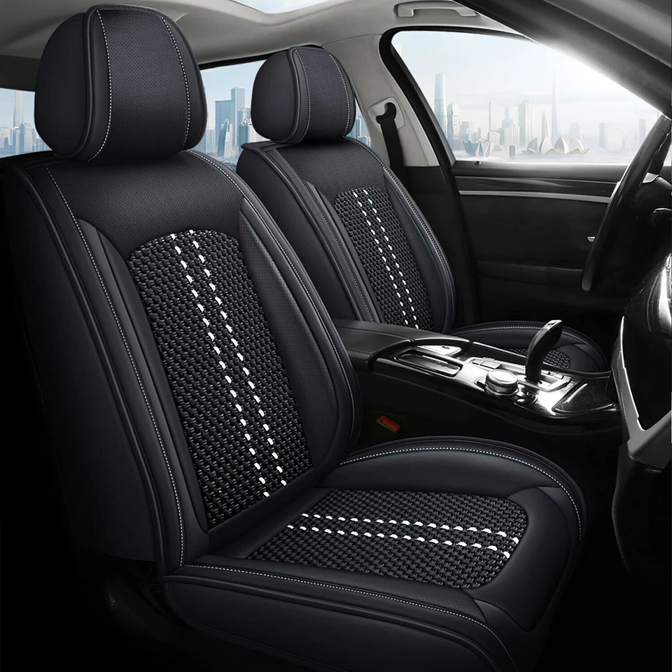 For Volkswagen Car 5 Seat Cover Nappa Leather Front Rear Bench Cushion Protector Foto 4 de 4