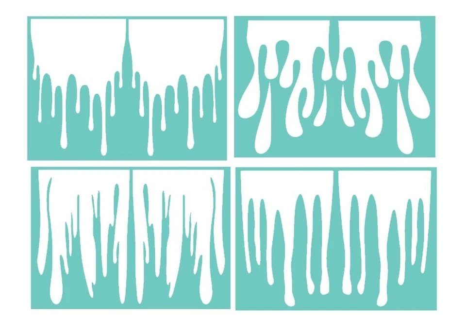 4 X A5 PAINT DRIPS RC airbrush stencil mask vinyl Lexan body shell tamiya mini