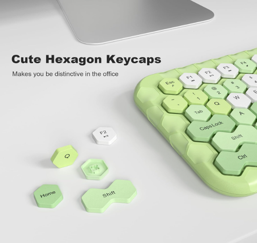 Ensemble clavier et souris ordinateur sans fil avec claviers hexagonaux 12 mode veille automatique - Photo 7/7