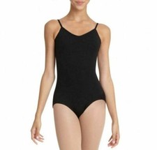 NWT Capezio Women's Princess Camisole Leotard V-Neck Black Size Medium