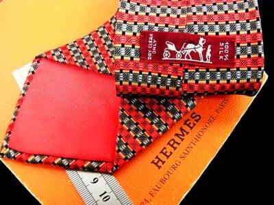 Éternel VINTAGE HERMES ネクタイ赤 H織り柄 中古・古着通販】HERMES (エルメス) ネクタイ/エルメス/7569 SA/総柄