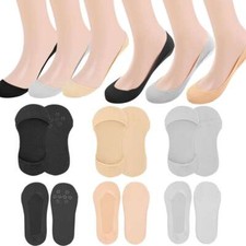 3 Pairs Womens No Show Nonslip Silicone Invisible Liner Low Cut Boat Heels Socks