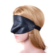 PU Leather Half Face Hood Eye Mask Patch Blindfold Binding Slaves Roleplay