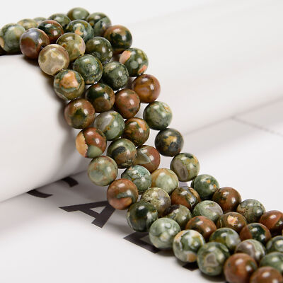 Rainforest Jasper Rhyolite Smooth Round Beads 4mm 6mm 8mm 10mm 12mm 15.5  Strand