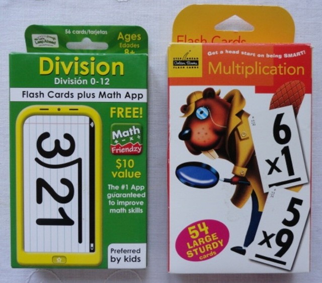 Leap Frog Division Flash Cards &amp; Step Ahead Golden Books Multiplication