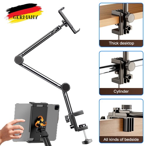 Verstellbar Halterung Handy Halter Tisch Bett Ständer für iPad Samsung Tablet DE