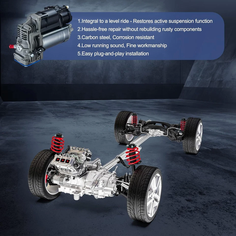 Air Suspension Compressor for Mercedes Benz ML320 GL450 1643201204 2007-2012 Foto 3 de 4