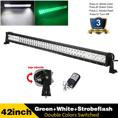 7/14/22/32/42/50/52inch Green&White Offroad Led Light Bar Truck Driving Hunting - Picture 38 of 82