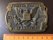 Super Rare Copyright 1975   1776 United States of America  Brass Belt Buckle