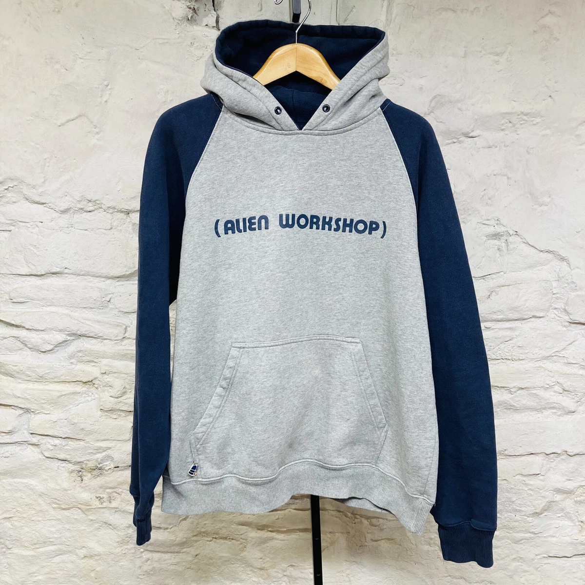 Vtg ALIEN WORKSHOP SKATEBOARD RARE 2 Tone Hoodie Sweatshirt Large Made in USA