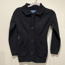 Nautica Girls School Uniform Cardigan Sweater Size Girls LARGE 6 - Navy