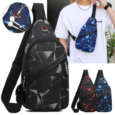 #ad #ad Men Chest Bag Pack Outdoor Travel Sport Shoulder Sling Backpack Cross Body Bags
