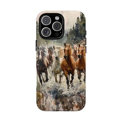 Phone Ink - iPhone/Galaxy/Pixel - Tough Case - Wild Horses Running River
