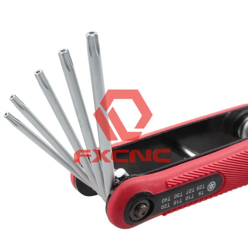 8 folding hex wrench set universal flat head combination hexagonal screwdri Red - Picture 8 of 10