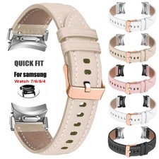 Quick Fit Watch Band for Samsung Galaxy Watch 7/FE/6/5/4 40mm 44mm Leather Strap