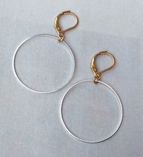 Silver Circles Gold Plated Sundance Charm Artisan Jewelry Earrings