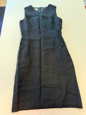VTG Talbots Dress Irish Linen Sleeveless Sheath  Women’s 10  Black Lagenlook