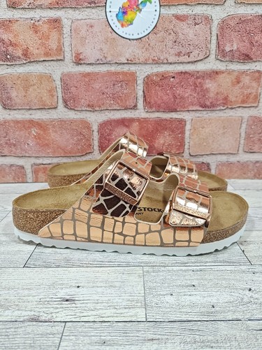 Birkenstock Arizona Gator Gleam Copper Rose Gold Women’s Sandals EU 38 US 7 New - Bild 5 von 10