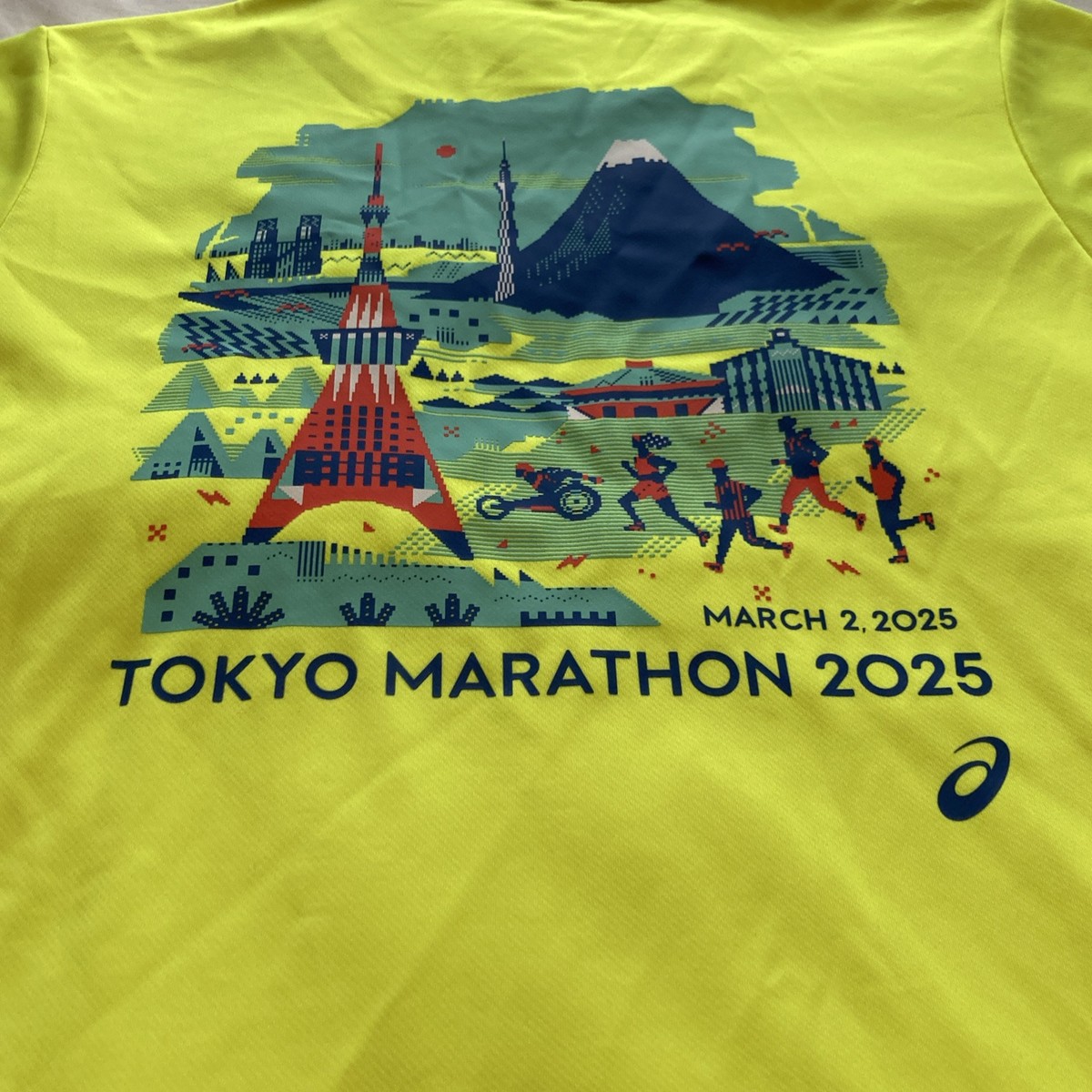 ASICS Tokyo Marathon 2025 XXL Shirt Yellow XX-Large Souvenir