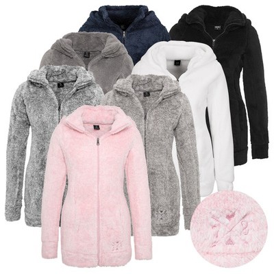 Damen Flauschiger Teddy Fleece Mantel Jacke Kapuze Kapuzenjacke Weste Sublevel