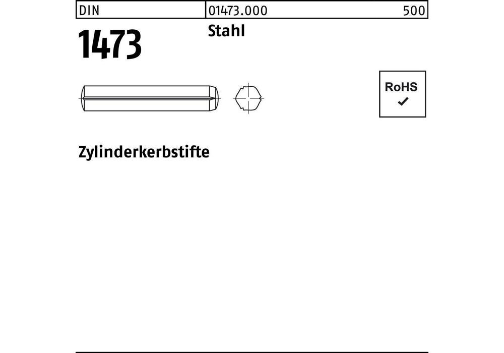 Рейхерный Цилиндеркербстифт DIN 1473 4 x 22 Stahl DIN 1473
