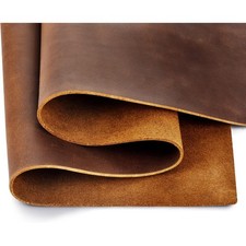 Genuine Full Grain Crazy Horse Cowhide Leather Sheet 8x12 Oil Tan Leather for