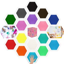 16 Pcs Colors Washable Ink Pad Large Hexagon Washable Stamps Ink Pads for Kid...