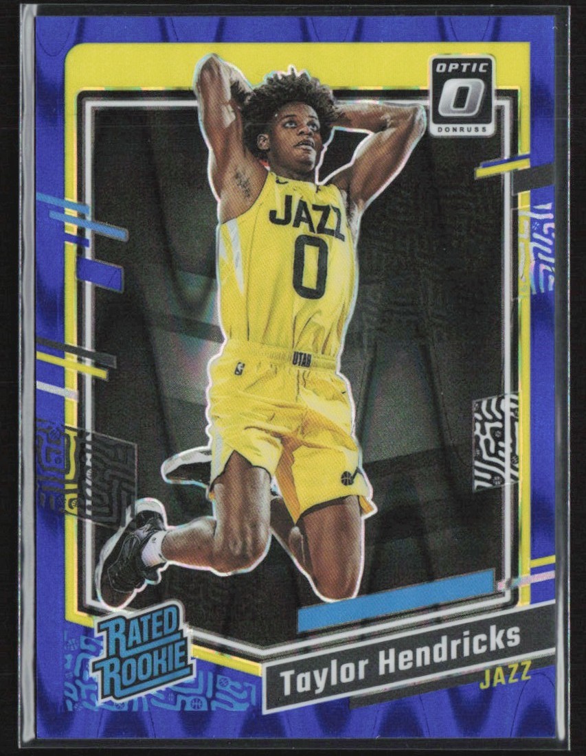 Taylor Hendricks 2023-24 Donruss Optic Seismic Blue Prizm RC /249 #233 Utah Jazz