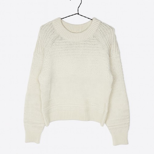 Universal Thread Elfenbein Creme Baumwollmischung Grobstrick Pullover Sweater Gr. M