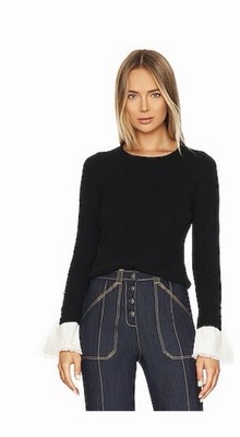 NWT- Cinq à Sept Micaela Mixed Media Silk Sweater Size XS