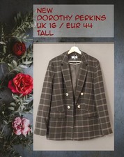 Blazer alto a quadri Dorothy Perkins, Regno Unito 16