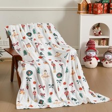 50 x 60 Inches Red Christmas Throw Blanket Cute Soft Warm Nutcracker