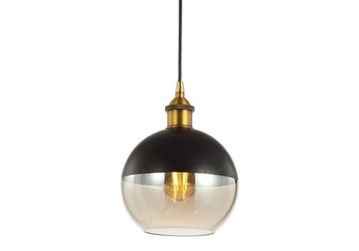JONATHAN Y 7.5'' Brass Gold/Black Mid-Century Modern Globe Pendant Light JYL3513A