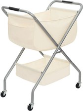 STORAGE MANIAC Collapsible Laundry Cart with Wheels 31.5"H Rolling Laundry Hampe