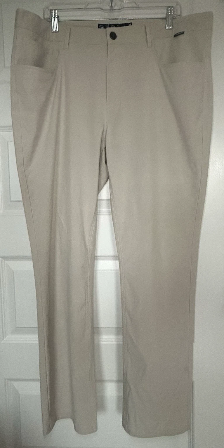 Performance Stretch Casual Fish Hippie Bonita 5-Pocket Pants Ivory Mens 40x30