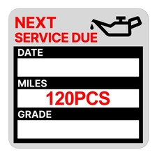 for Oil Change Sticker Static Cling, Clear Stickers 120 Pcs 2  x 2  Next Red