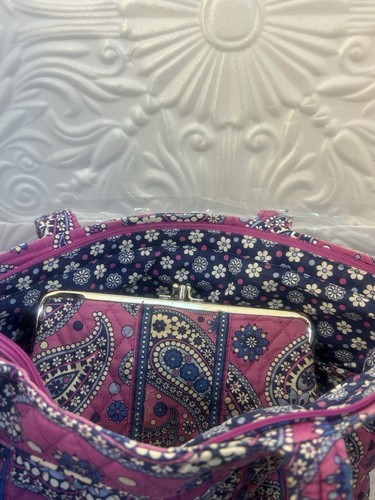 Vera Bradley Tasche/Tasche rosa/blau Paisley mit Geldbörse - Bild 20 von 21