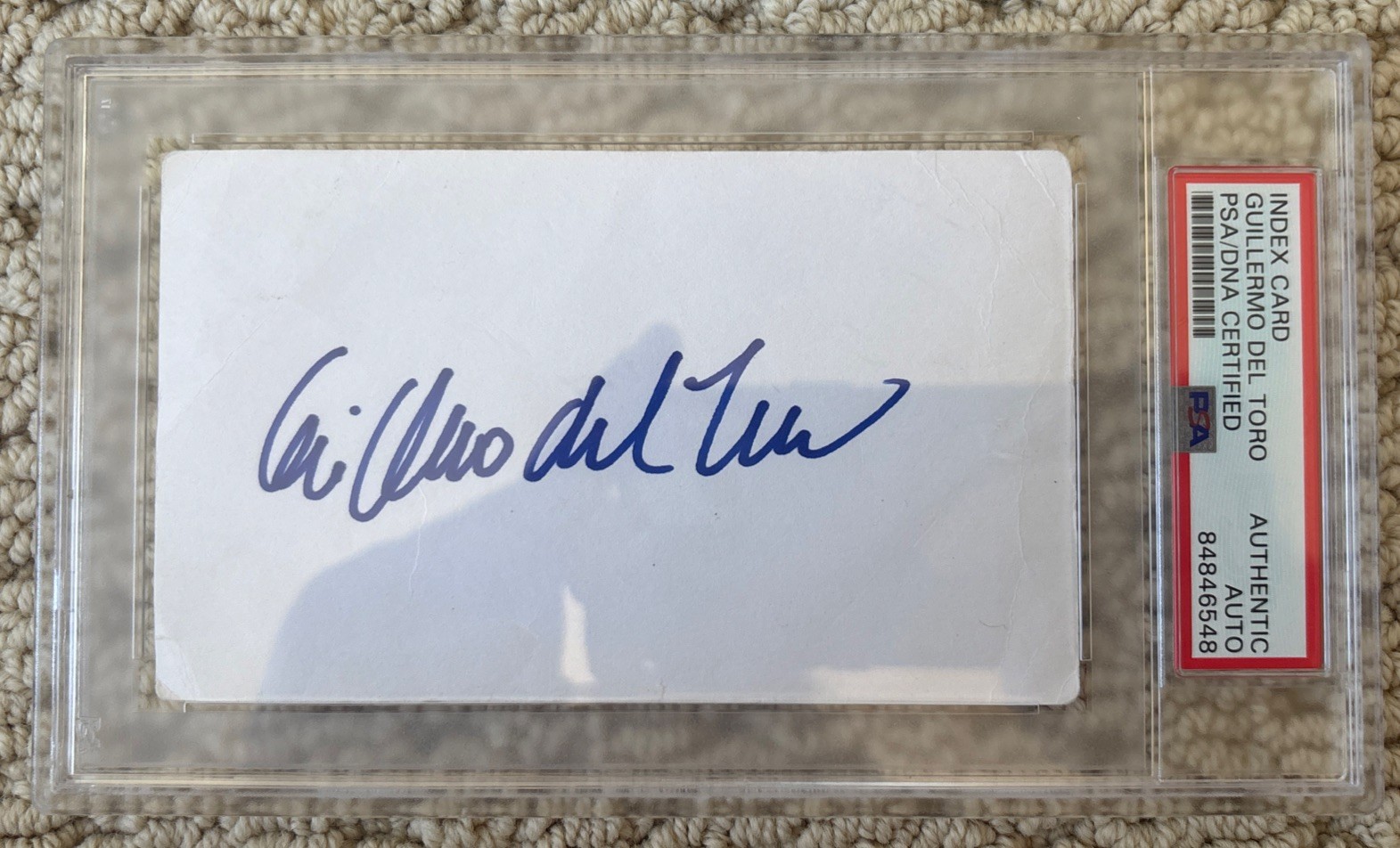 Guillermo Del Toro Signed Index Card PSA Authentic Auto Frankenstein Director