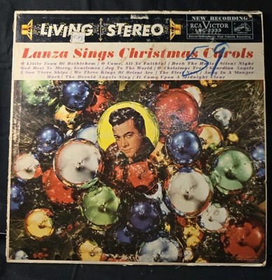 Mario Lanza    Lanza Sings Christmas Carols   1959 RCA Records Promo Vinyl LP  
